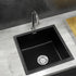 Kitchen Sink 45x45cm Granite Stone Sink Single Bowl Black