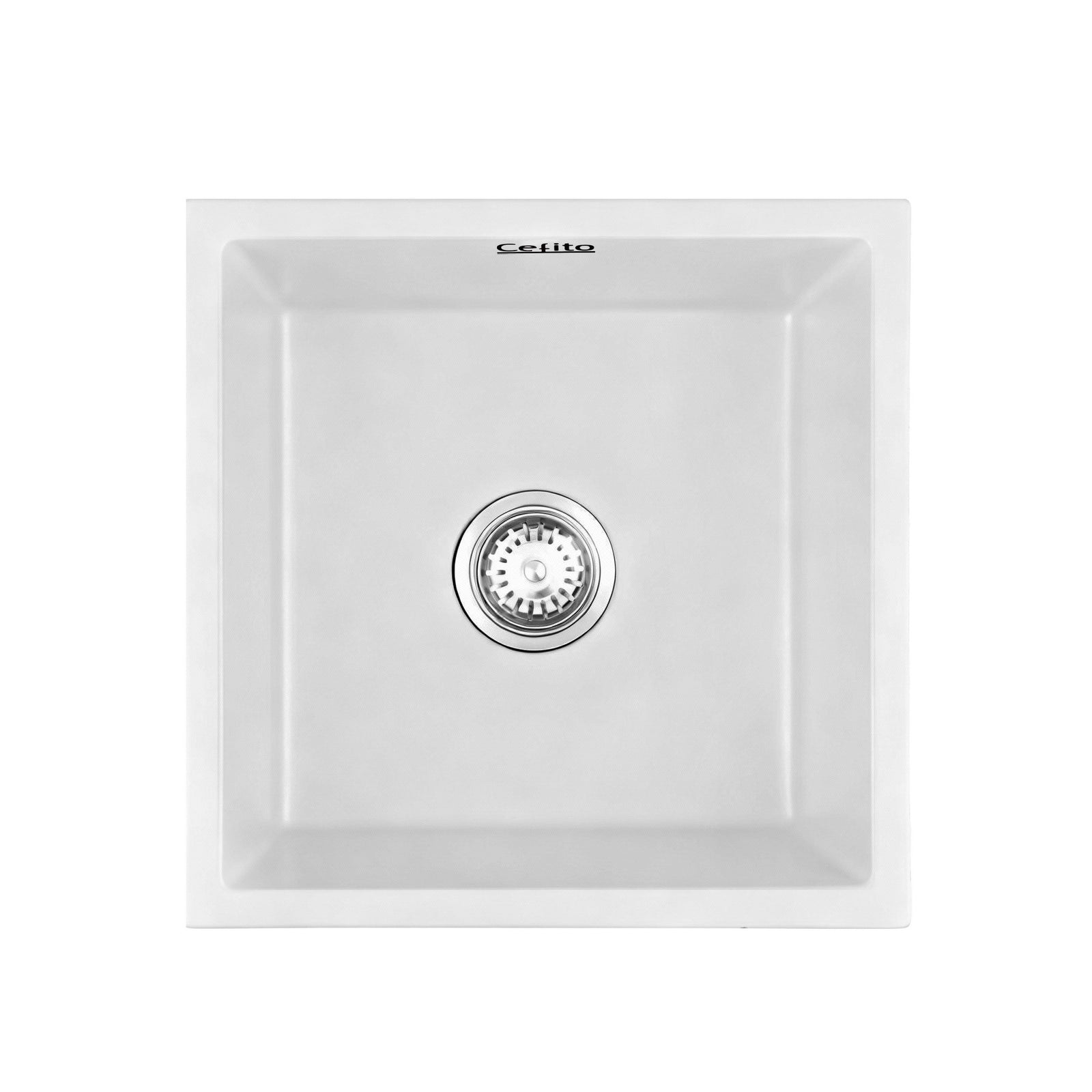 Kitchen Sink 45x45cm Granite Stone Sink Single Bowl White