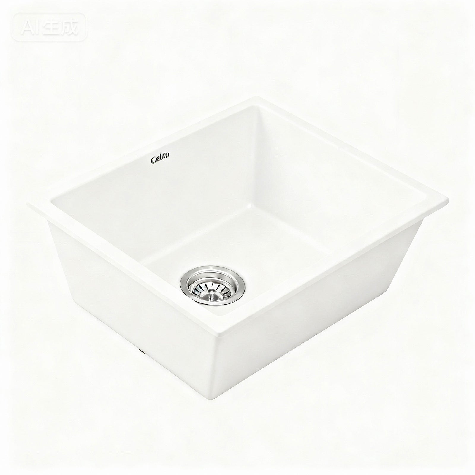 Kitchen Sink 55x45cm Granite Stone Sink Single Bowl White