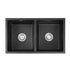 Kitchen Sink 77x45cm Granite Stone Sink Double Bowl Black