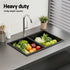 Kitchen Sink 77x45cm Granite Stone Sink Double Bowl Black