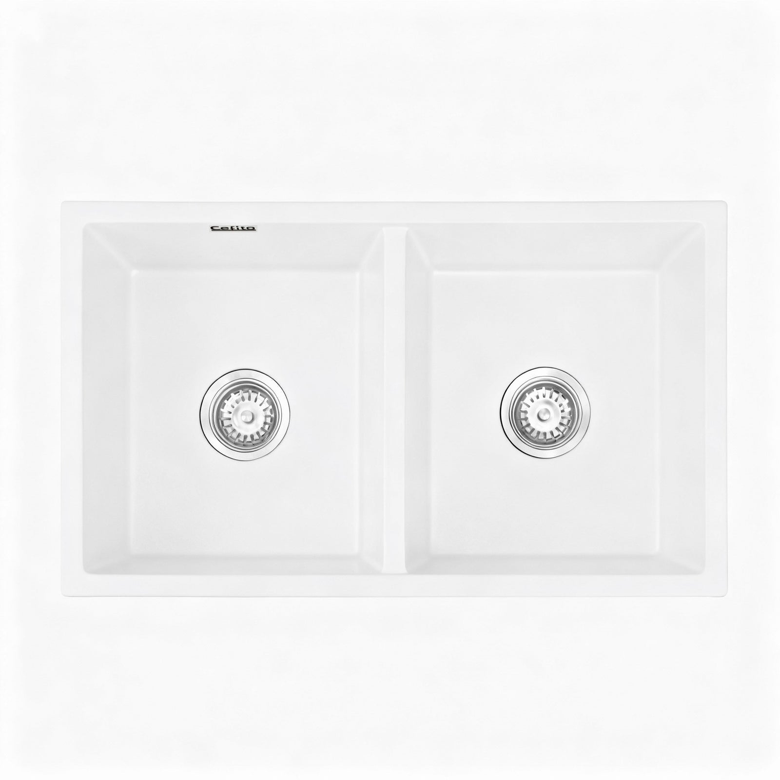 Kitchen Sink 77x45cm Granite Stone Sink Double Bowl White