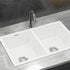 Kitchen Sink 77x45cm Granite Stone Sink Double Bowl White