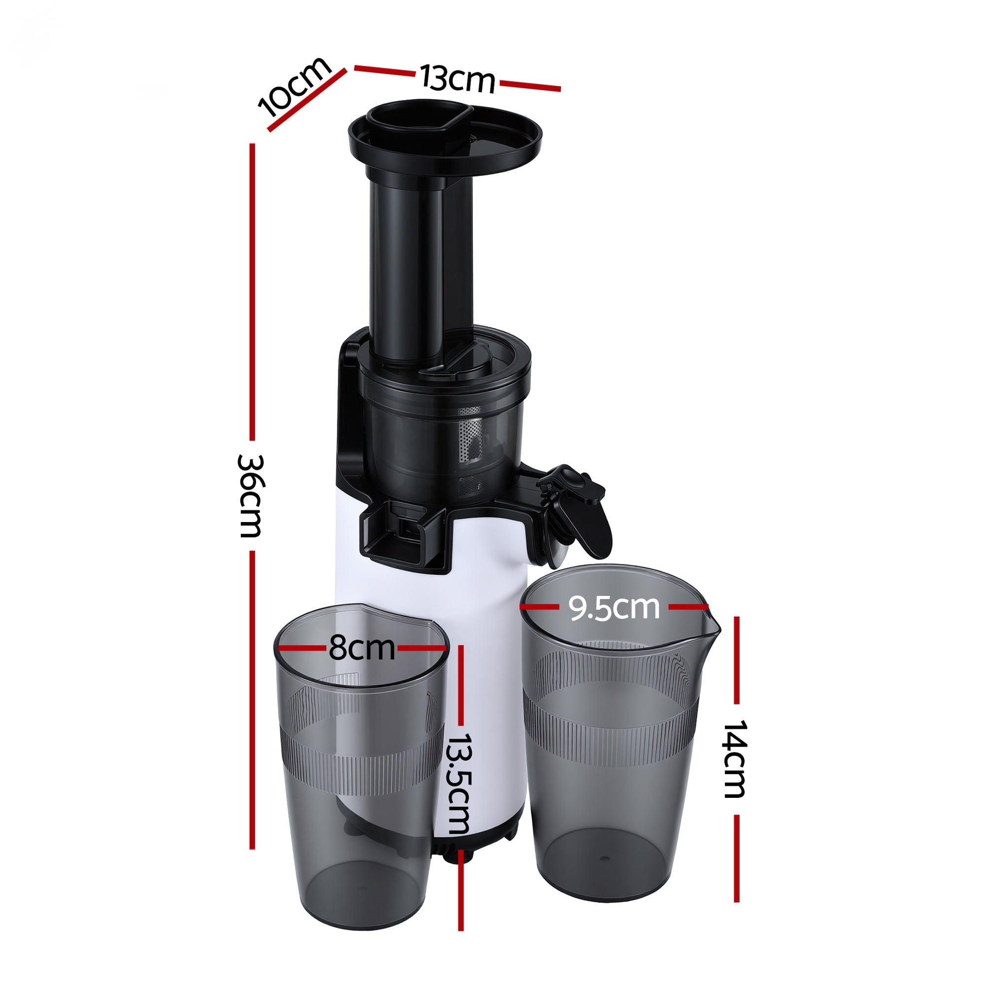 Slow Juicer Cold Press Fruit Juice Extractor 130W White