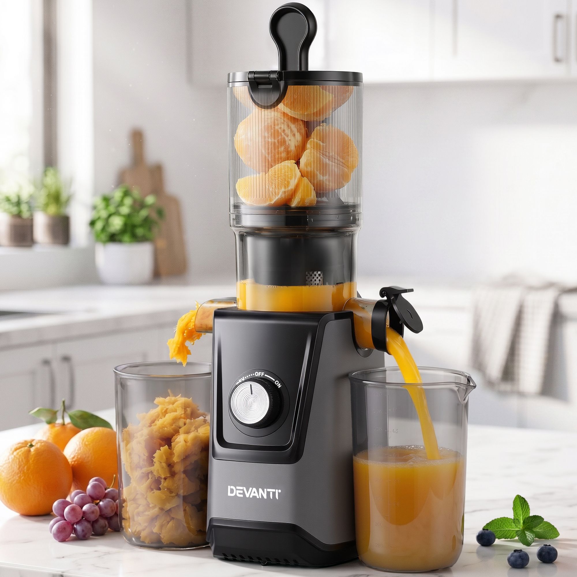 Cold Press Slow Juicer 200W – Large Chute Fruit & Veg Masticating Extractor