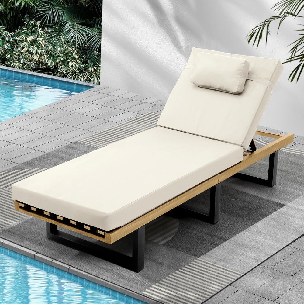 Sun Lounge Outdoor Lounger Beige