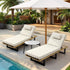 Livsip 2PCS Patio Sun Lounge with Table Set Beige