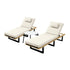 Livsip 2PCS Patio Sun Lounge with Table Set Beige