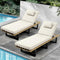 Livsip 2X Outdoor Sun Loungers Adjustable Recliner Beige