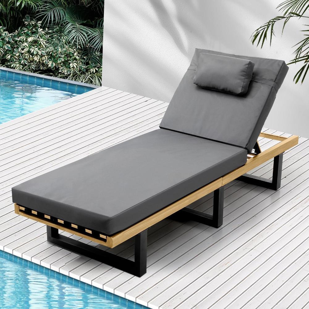 Sun Lounge Outdoor Lounger Grey