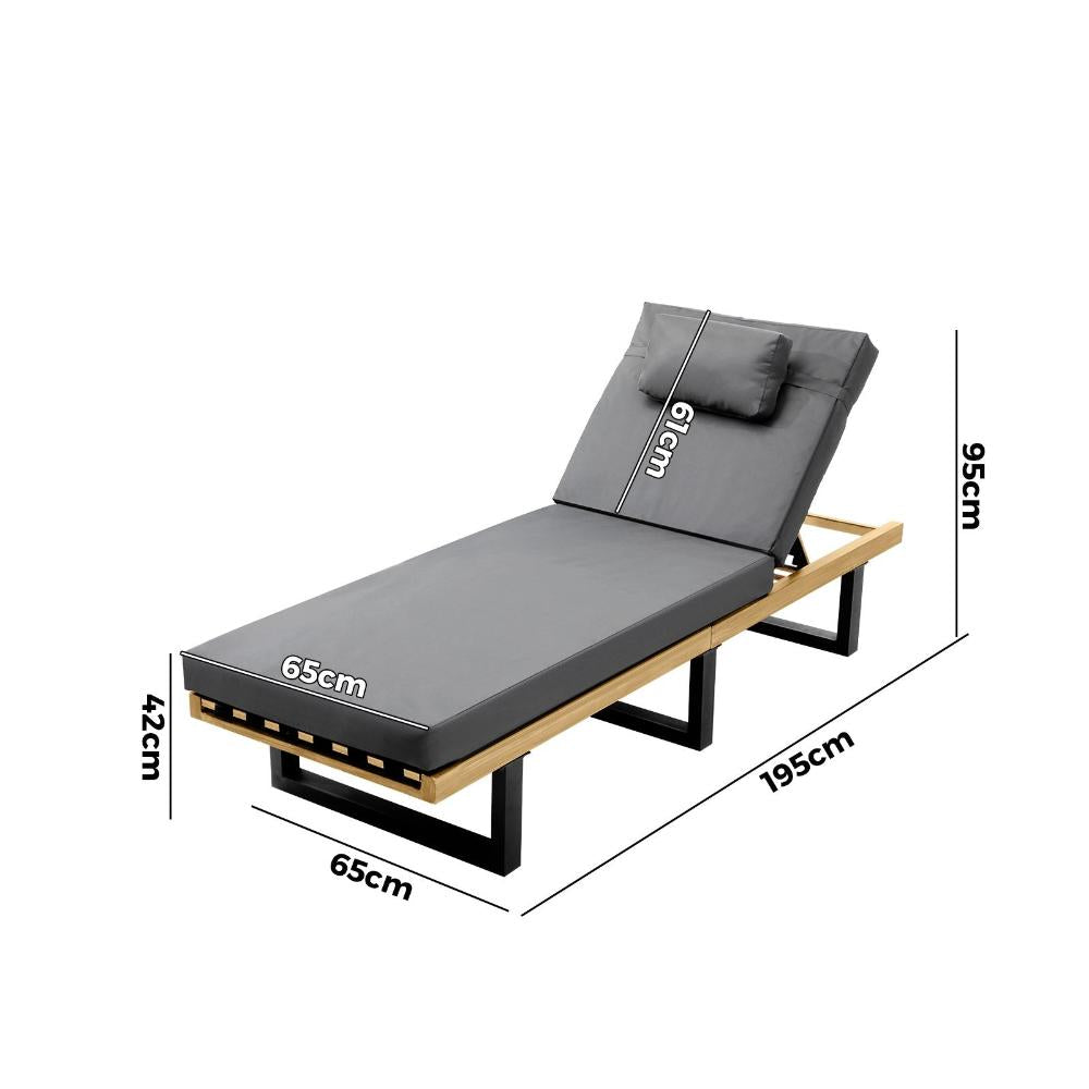 Sun Lounge Outdoor Lounger Grey