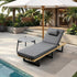 Livsip Sun Lounge Set with Table – Grey, Cushioned, 5‑Level Recline