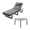 Livsip Sun Lounge Set with Table – Grey, Cushioned, 5‑Level Recline