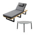 Livsip Sun Lounge Set with Table – Grey, Cushioned, 5‑Level Recline