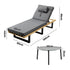 Livsip Sun Lounge Set with Table – Grey, Cushioned, 5‑Level Recline