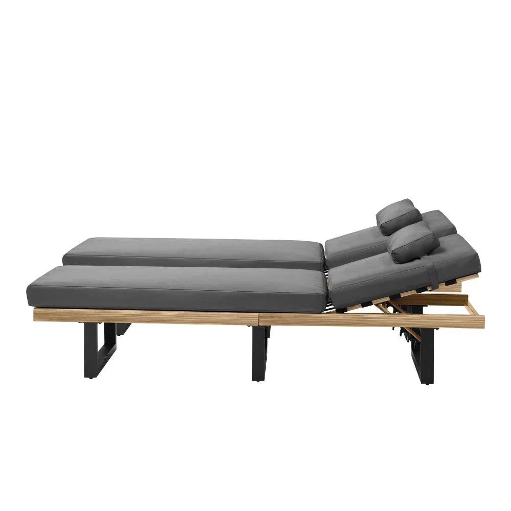 Livsip 2X Sun Lounge Outdoor Lounger Grey