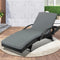 Outdoor Sun Lounger Adjustable PE Wicker Lounge Chair with Cushion Black