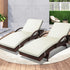 Outdoor Sun Lounger Waterproof Adjustable Beige&Brown X2