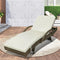 Outdoor Sun Lounger Adjustable PE Wicker Lounge Chair Grey with Beige Cushion