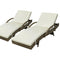 Outdoor Sun Lounger Waterproof Adjustable Grey&Beige X2
