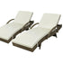 Outdoor Sun Lounger Waterproof Adjustable Grey&Beige X2