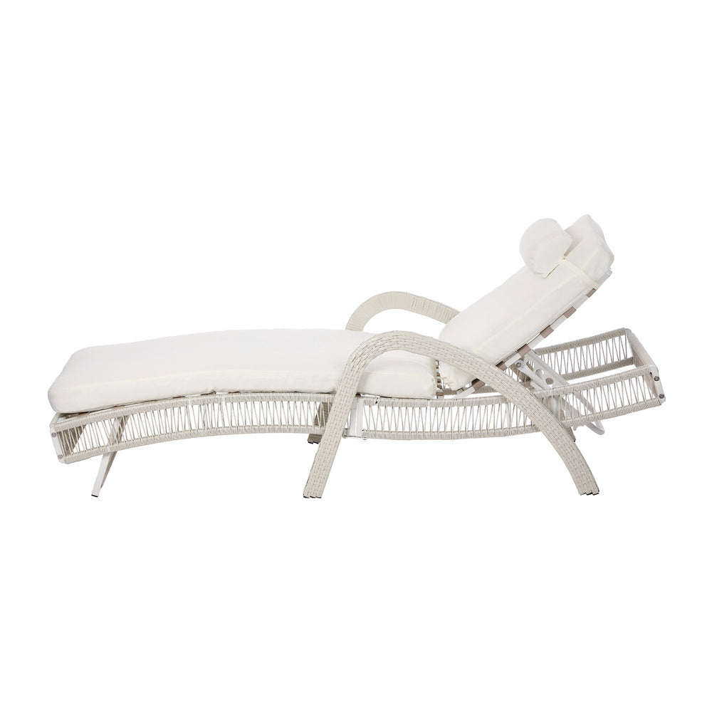 Livsip Sun Lounge Wicker Bed Outdoor Patio Furniture Beige