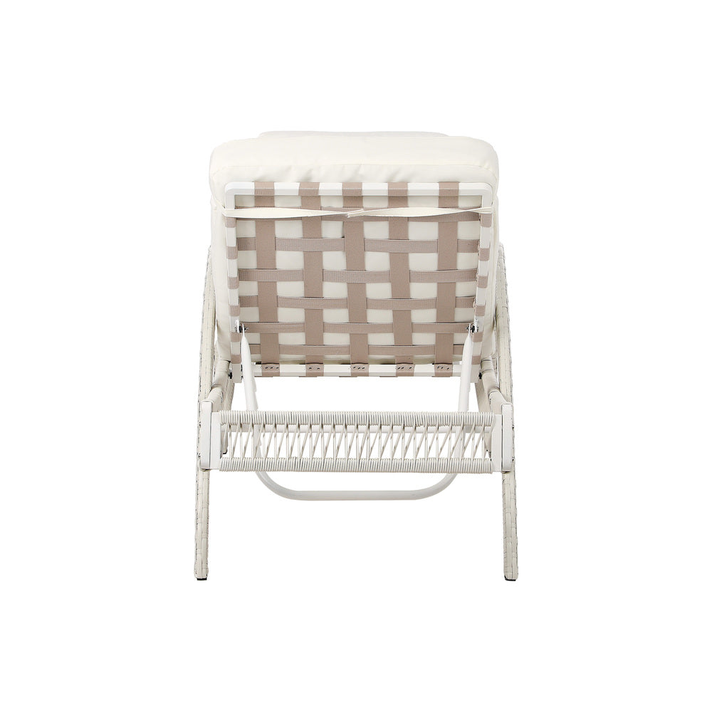 Livsip Sun Lounge Wicker Bed Outdoor Patio Furniture Beige