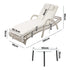 Livsip 3PCS Outdoor Sun Lounger Wicker Lounge Table Chairs Grey