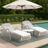 Livsip 3PCS Outdoor Sun Lounger Wicker Lounge Table Chairs Grey