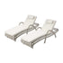 Livsip 2PCS Outdoor Sun Lounge Wicker Bed Patio Furniture Beige