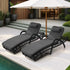 Livsip 2PCS Outdoor Sun Lounge Wicker Bed Patio Furniture Grey