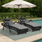 Livsip 2PCS Outdoor Sun Lounge Wicker Bed Patio Furniture Grey