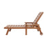 Livsip 2PCS Sun Lounges HDPE Outdoor Pool Lounger Adjustable Cup Holder Natural