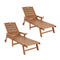 Livsip 2PCS Sun Lounges HDPE Outdoor Pool Lounger Adjustable Cup Holder Natural