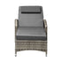 Livsip 2x Sun Lounge Adjustable Backrest Wicker Grey