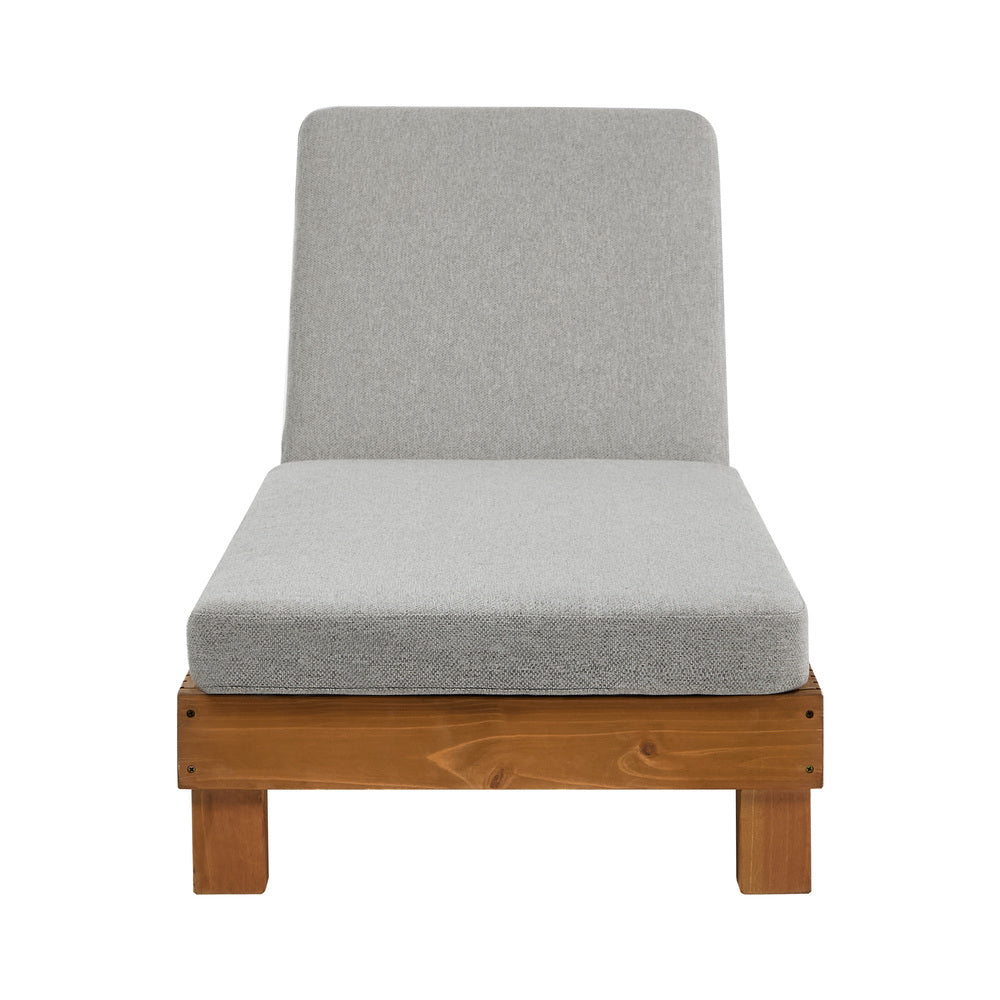 Outdoor Sun Lounge with 4-Level Adjustable Backrest, Beige, 150kg