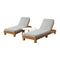 Sun Lounge Set with Matching Glass Coffee Table, Beige, 3-Piece