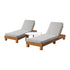 Sun Lounge Set with Matching Glass Coffee Table, Beige, 3-Piece