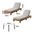 Sun Lounge Set with Matching Glass Coffee Table, Beige, 3-Piece