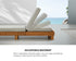 Sun Lounge Set with Matching Glass Coffee Table, Beige, 3-Piece