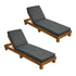 2pc Ribbon Outdoor Sun Lounge Set, Grey, 4-Level Backrest, 150kg