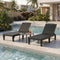 Livsip 3‑Piece Sun Lounge Set – Black, 5‑Level Recline, Table Included
