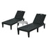 Livsip 3‑Piece Sun Lounge Set – Black, 5‑Level Recline, Table Included