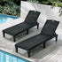 Livsip 2× Sun Loungers – Black, 5‑Level Adjustable Backrest, 150kg Capacity