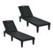 Livsip 2× Sun Loungers – Black, 5‑Level Adjustable Backrest, 150kg Capacity