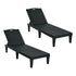 Livsip 2× Sun Loungers – Black, 5‑Level Adjustable Backrest, 150kg Capacity