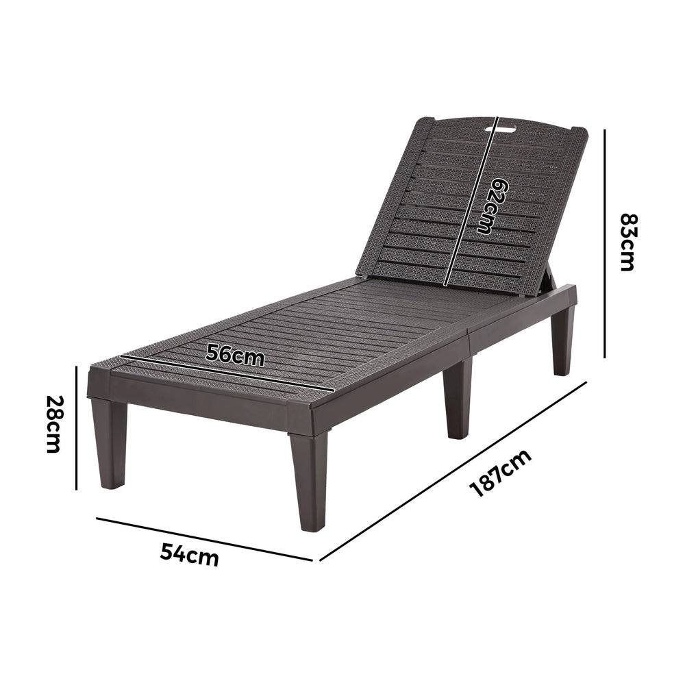Livsip Sun Lounge – Brown, 5‑Level Adjustable Backrest, 150kg Capacity