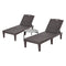 Livsip 3‑Piece Sun Lounge Set – Brown, 5‑Level Recline, Table Included