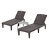 Livsip 3‑Piece Sun Lounge Set – Brown, 5‑Level Recline, Table Included