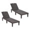 Livsip 2× Sun Loungers – Brown, 5‑Level Adjustable Backrest, 150kg Capacity